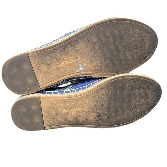 SAM EDELMAN Khloe Blue Stripe Raffia Slip On Espadrille Flats Women's Size 7.5 - Picture 8 of 8